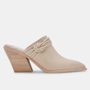 Dolce Vita Sita Mules Suede Heel Off White NEW 8.5 US